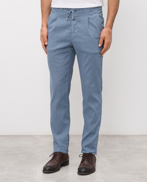Enrico Mandelli Blue linen pants GYM02B5654983