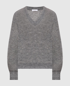 Brunello Cucinelli Gray pullover with wool MPG737802