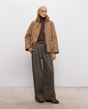 Brunello Cucinelli Brown down jacket with fur MH5253658