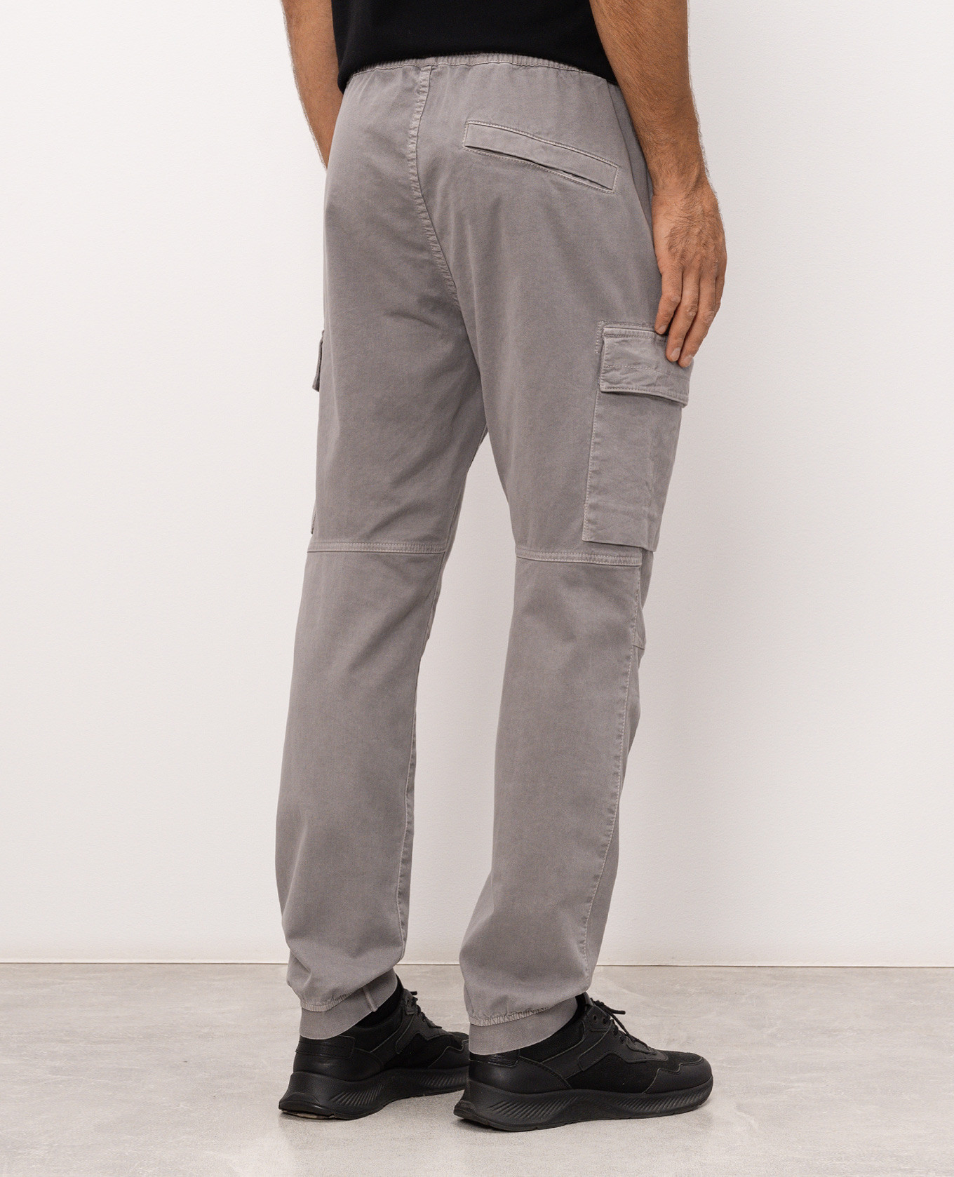 Grey joggers with logo patch Stone Island 4