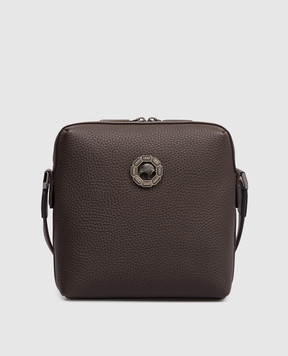 Stefano Ricci Brown leather bag with emblem ND155GTUVD