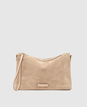 Gianni Chiarini Beige suede Nora cross-body bag with logo BS10225CMPL