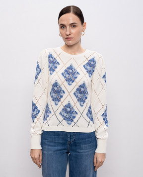 Twinset White patterned jumper 261TP3450