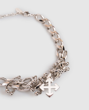 Off-White Silver Choker Chain Piercing OWOA12YS26MET001