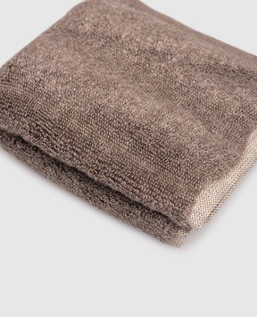 Hamam Brown terry face towel ASH RIBBED ASHRIBBEDWASHCLOTH