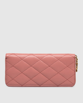Saint Laurent Pink leather wallet with geometric stitching 862485AAANG