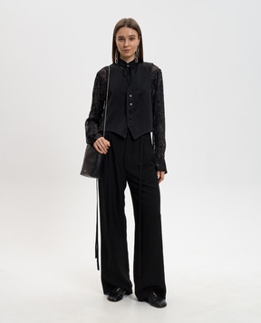 Ann Demeulemeester Dien black blouse with silk B0013768FA715