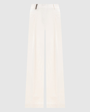 Peserico Ivory branded patch trousers P04726TS07956