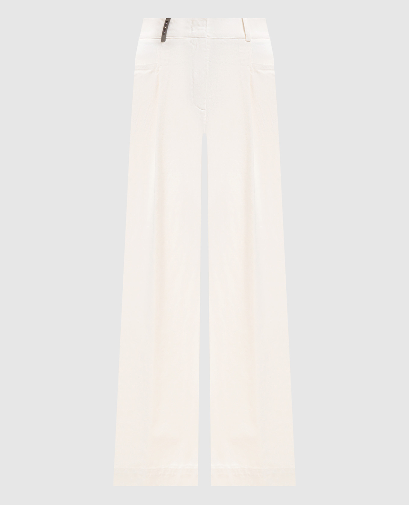 

Ivory branded patch trousers Peserico, Beige