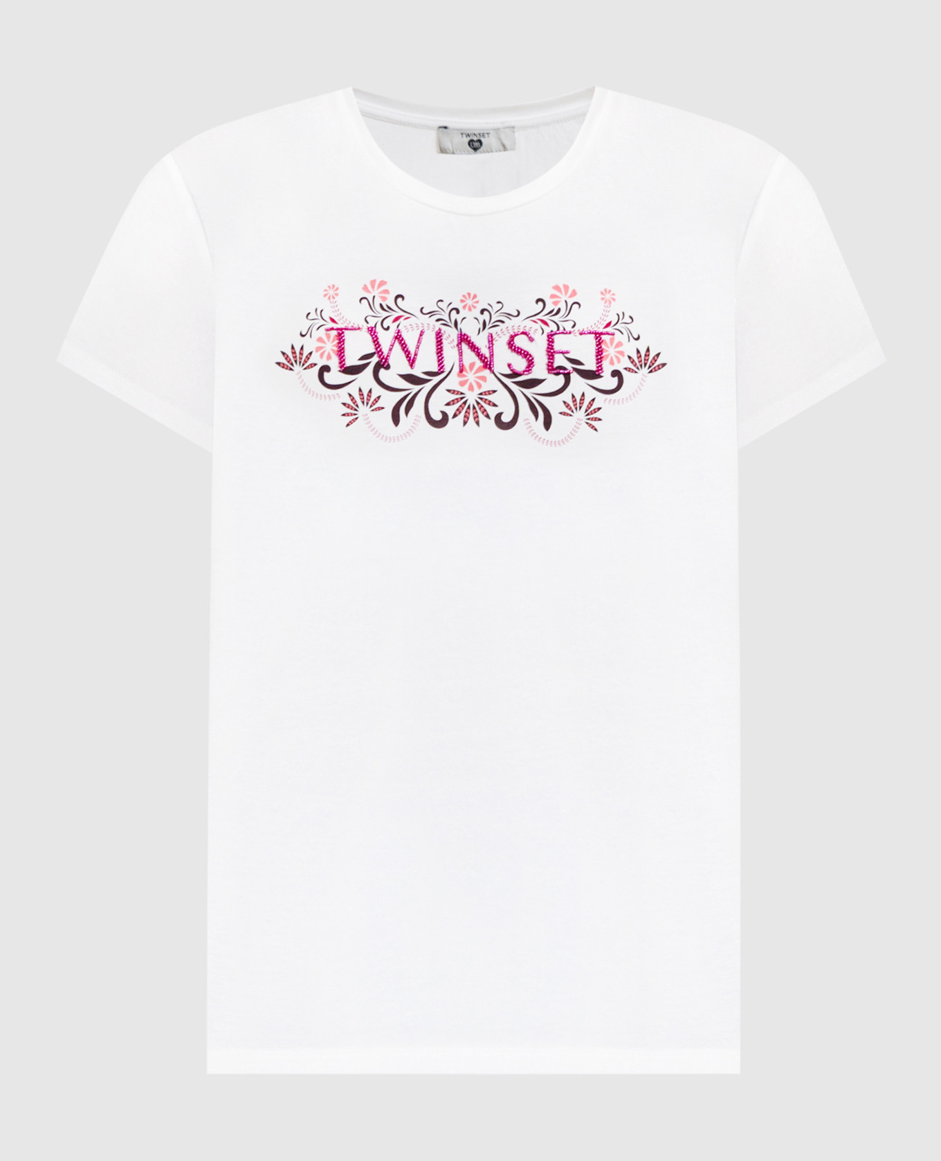 White T-shirt with embroidered logo Twinset