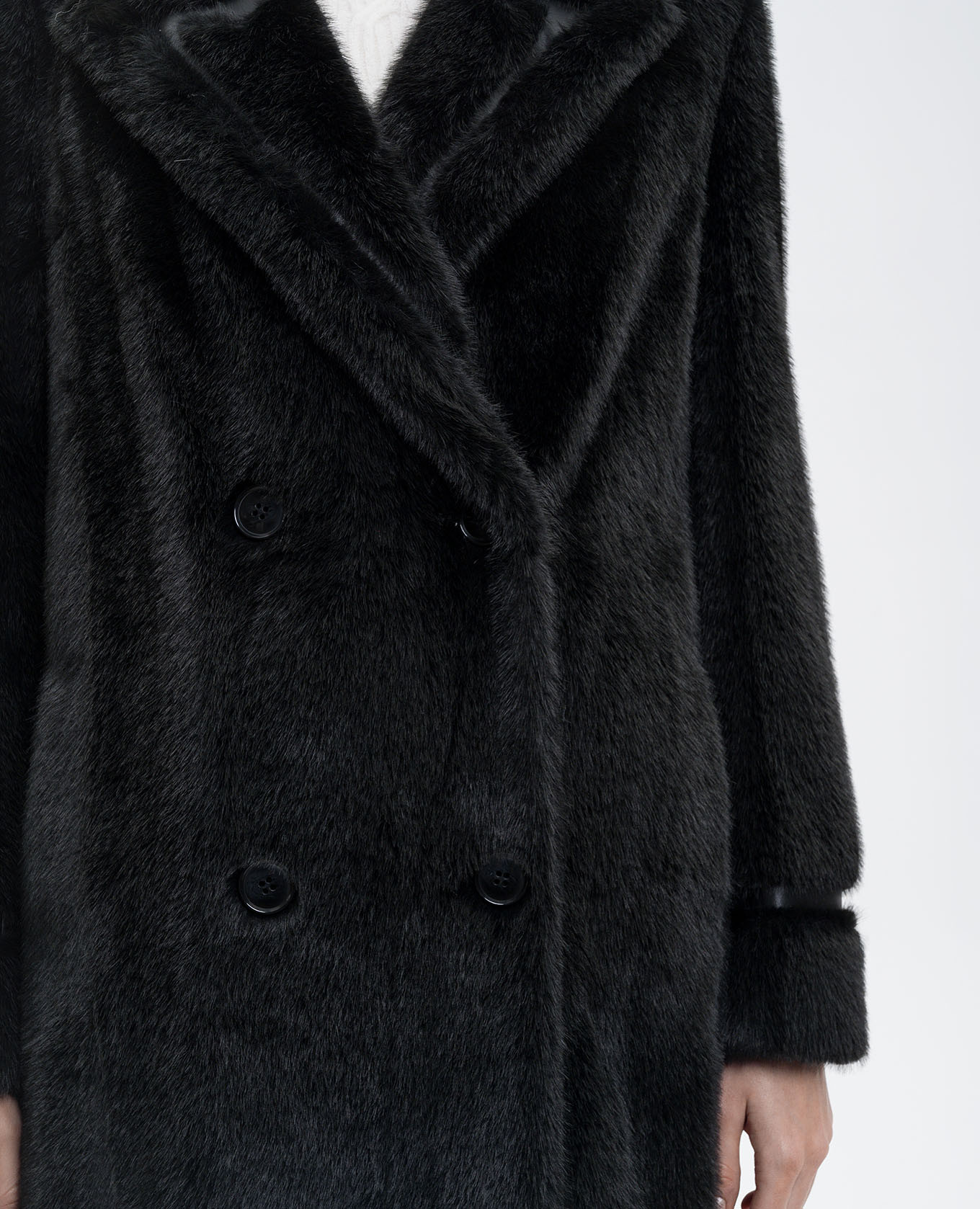 

Black double-breasted coat Twinset