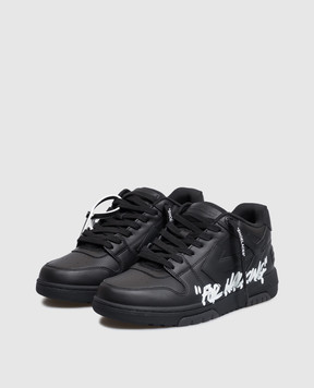 Off-White Out Of Office "For Walking" black leather sneakers M189C9L01A