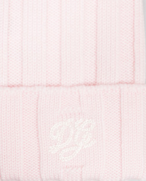 Dolce&Gabbana Children's pink wool hat with monogram LBKHI7JDVDN