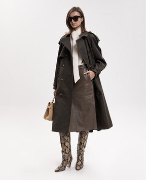 Victoria Beckham Esmee khaki wool trench coat 1426WCT007669B