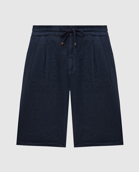 Brunello Cucinelli Blue linen shorts M243DU0020