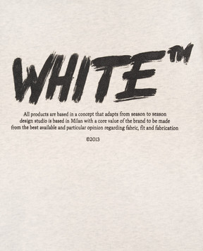Off-White Children's beige melange sweatshirt with logo print 44BBA001F26F00A