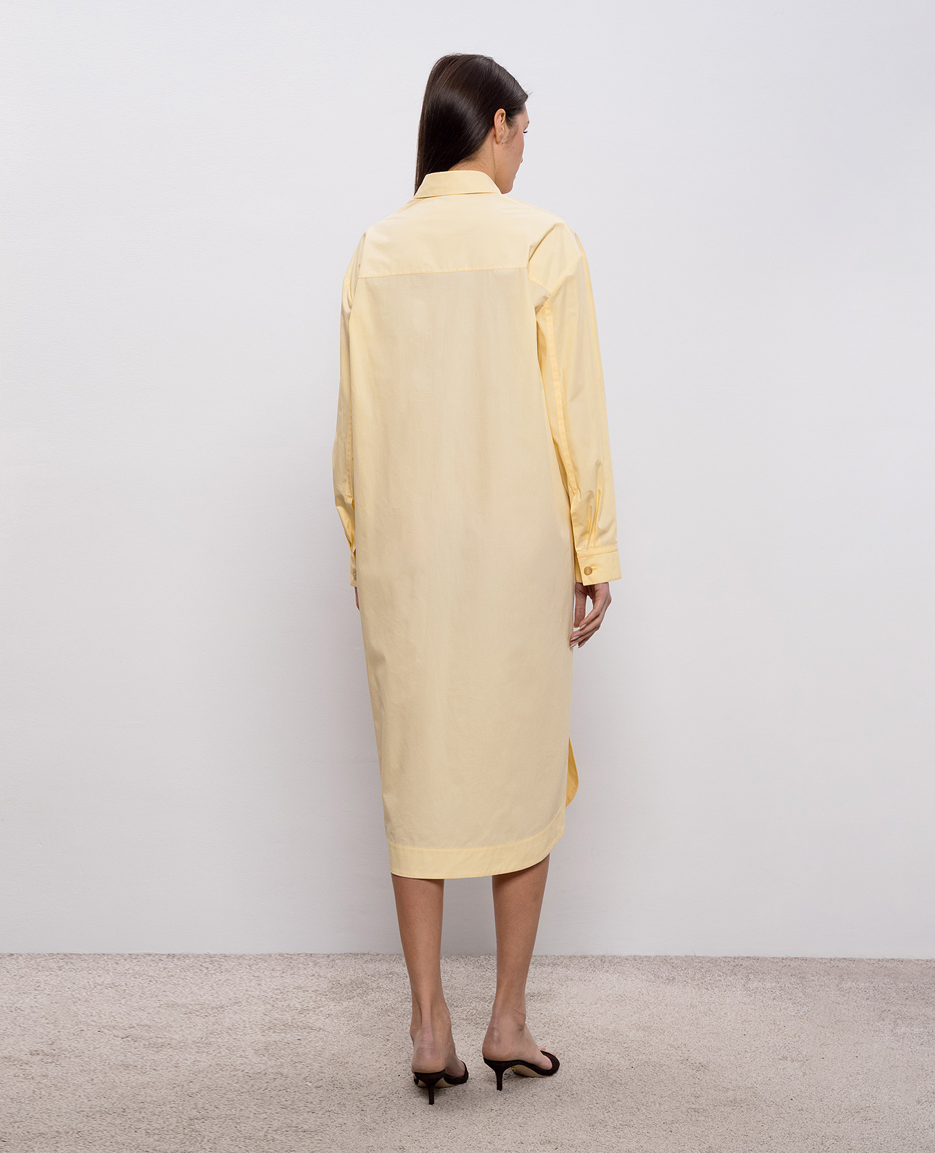 Gloria yellow shirt dress Khaite 4