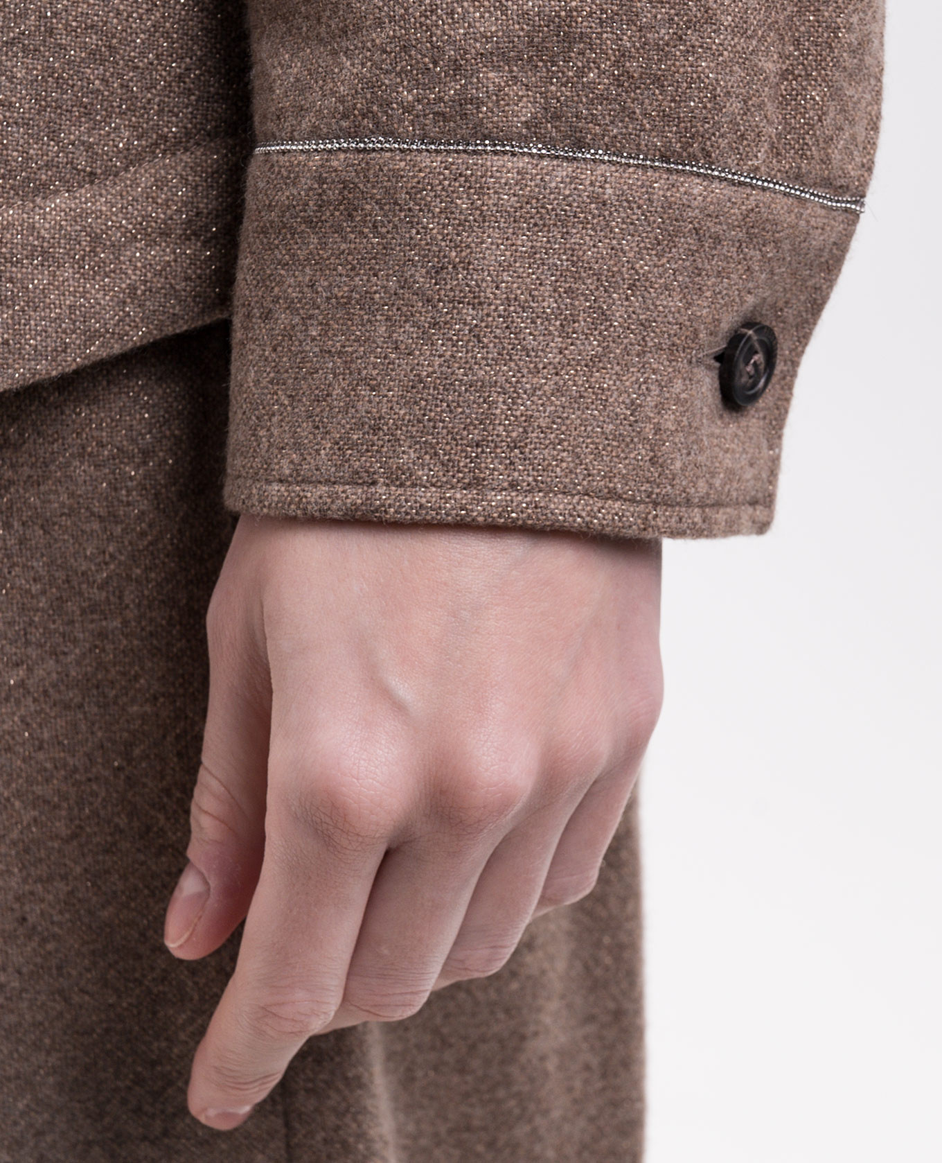 Brown shirt-style jacket made of wool and cashmere Peserico 5