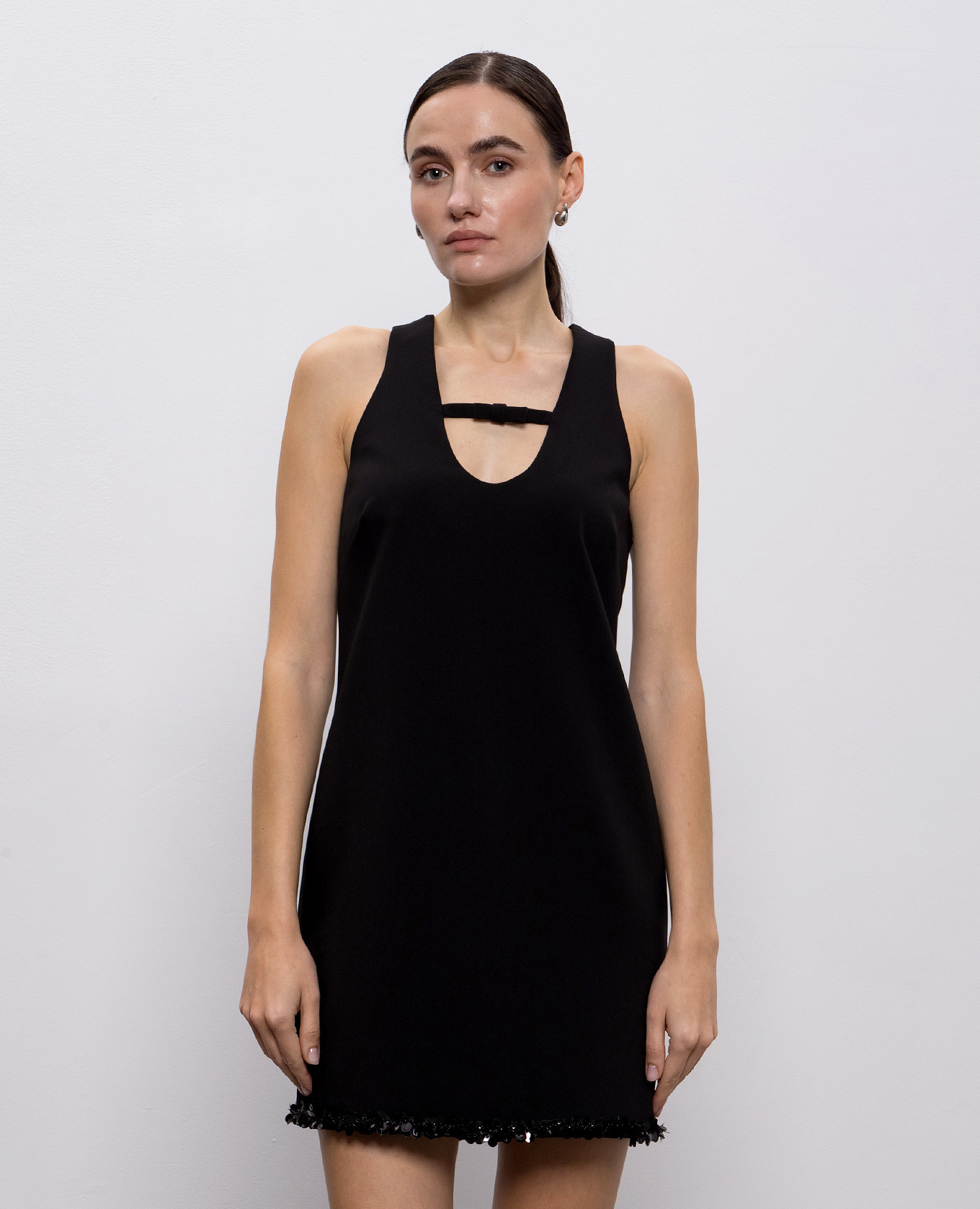 Black mini dress with sequins Twinset 3