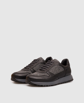 Doucal's Black combination sneakers DU3594SYDNPJ608