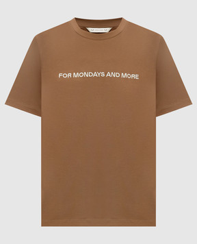 Max Mara Brown T-shirt LECPLOIT with embroidery MMLEXPLOIT