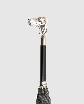 Pasotti Luxury Dog grey checkered umbrella-cane OMITUO478MILFORD2