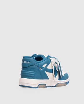 Off-White Out Of Office blue leather sneakers OF05724101