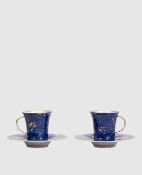 Stefano Ricci Set of porcelain coffee cups with printed saucers OTC001STONE24pz