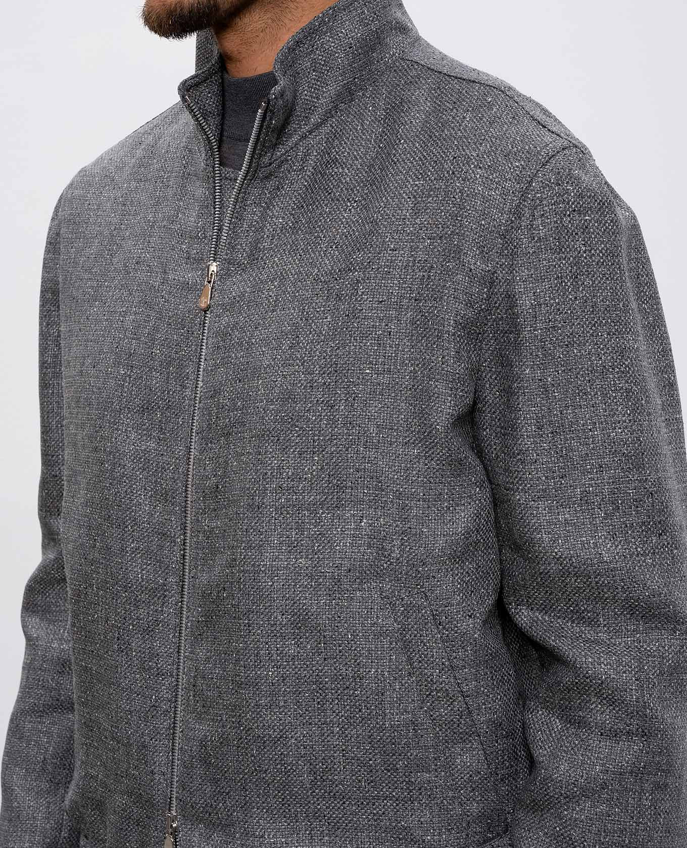 

Gray silk, linen and wool jacket Brunello Cucinelli, Grey