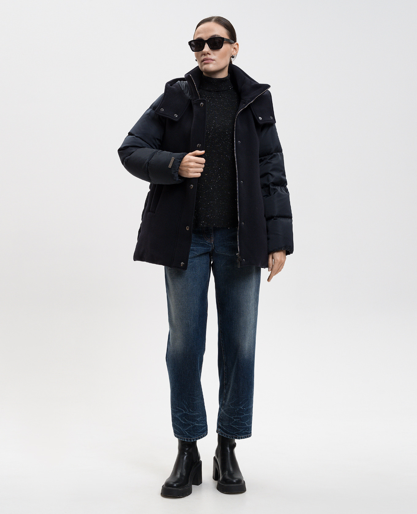 Black wool golf with lurex Peserico 2