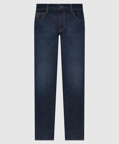 Blue jeans with a worn effect