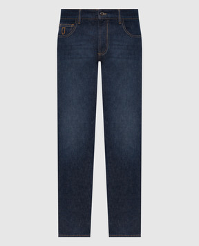 Canali Blue jeans with a worn effect PD0143091719