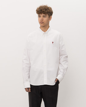 Ami Paris White shirt with embroidery BFUSH063CO0031m