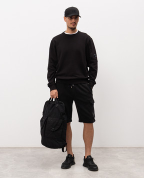 C.P. Company Black shorts with logo MSB741A110044G