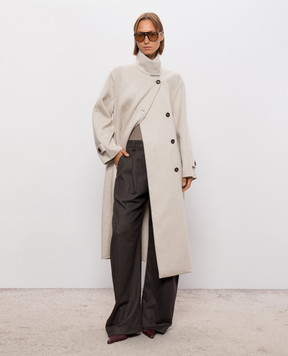 Brunello Cucinelli Beige double-breasted cashmere coat MD5039763