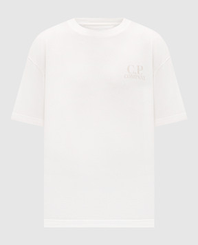C.P. Company White T-shirt with logo MTS086A005100W
