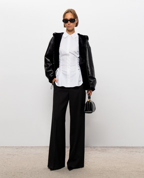 Babe Pay Pls Black reversible sheepskin coat with hood 2536SETA