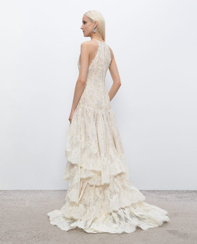 Montsand Ivory lace and ruffle dress D339