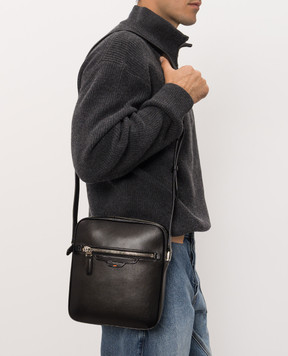Santoni Black leather bag with a degraded effect UIBBA2913ENASLJ