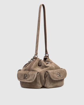 Off-White Brown suede Dumbo bag OWMY002S26LEA001