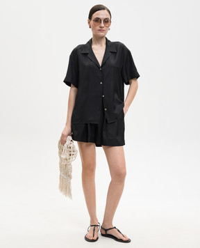Asceno Zurich black silk shorts B027F03C01