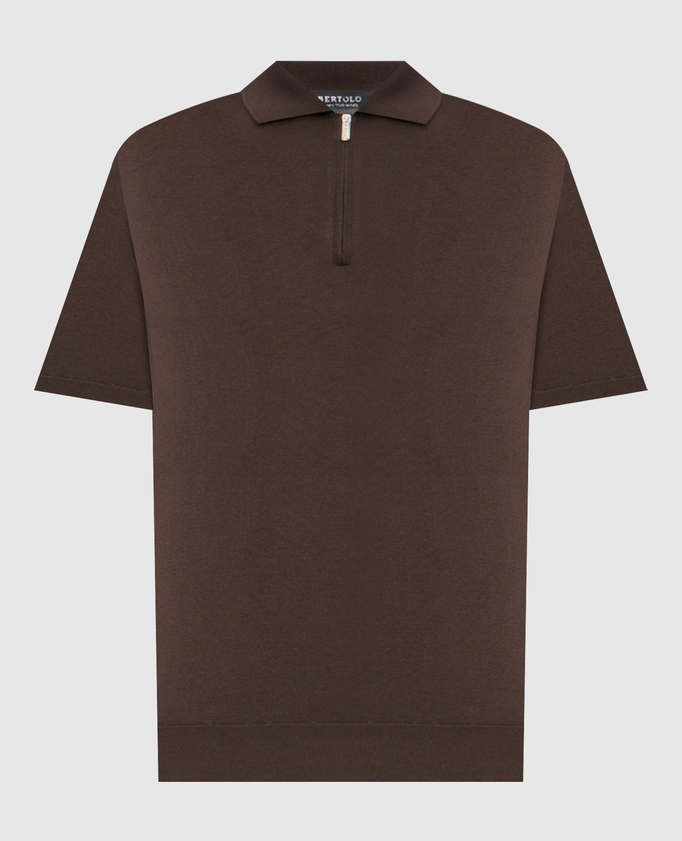 

Brown silk polo shirt Bertolo Cashmere