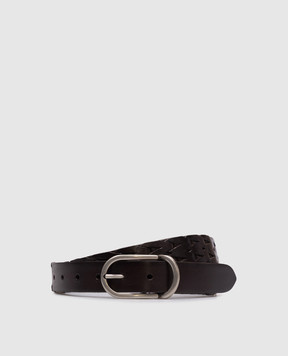 Brunello Cucinelli Brown leather belt MAUPP333