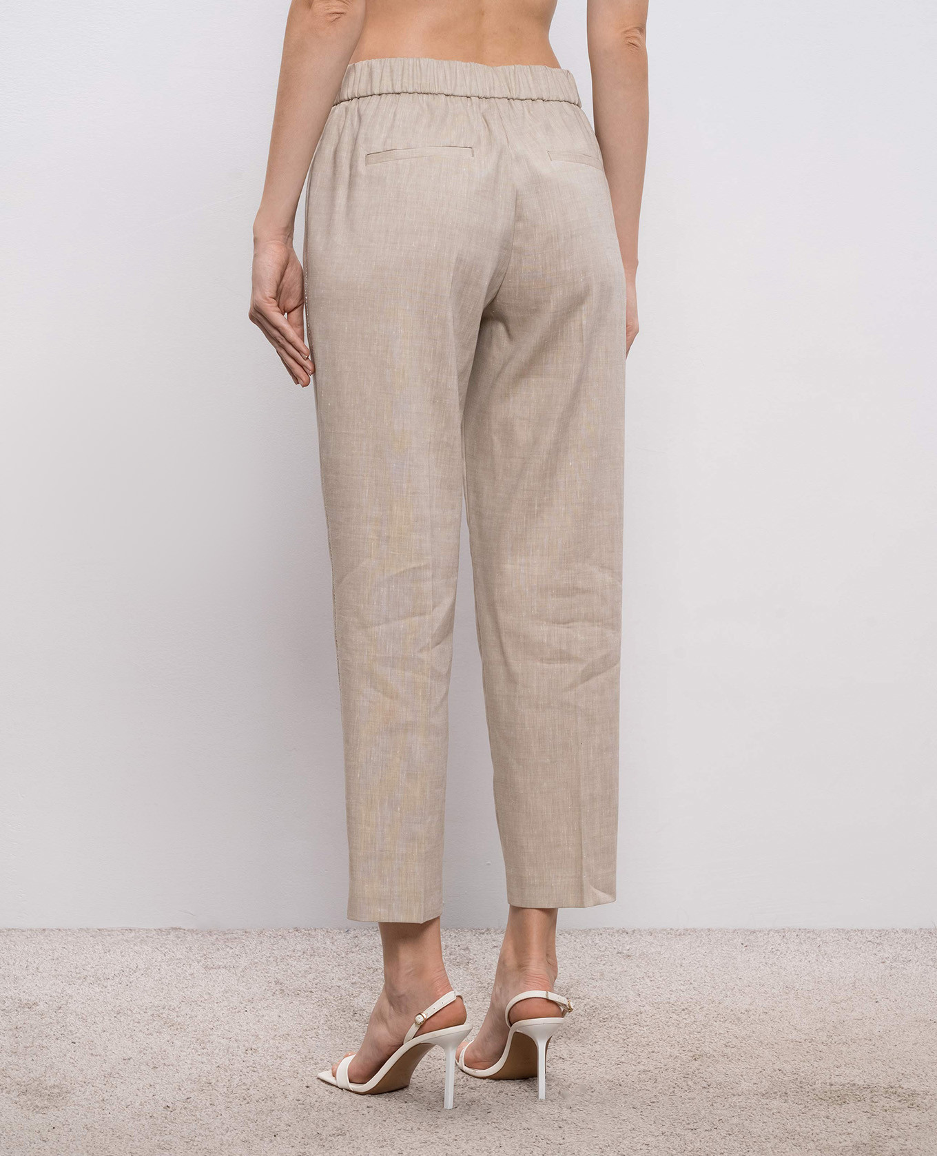 

Beige linen and wool pants Peserico