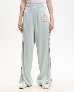Off-White Blue sweatpants with logo print 2CJ008S26JER001