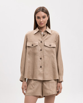 Max Mara Weekend Beige WKIPOMPOSA linen shirt WKIPOMPOSA