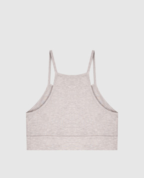 Palm Angels Grey top with logo patch PLA1UWTP10SI