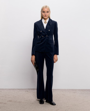 Twinset Blue velour double-breasted jacket 262AP2270