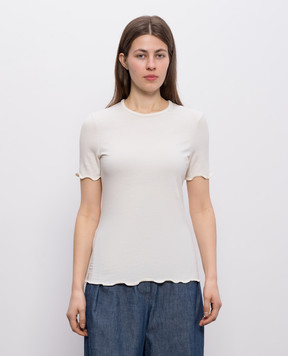 Jil Sander Ivory silk and linen T-shirt J01NF0006J20341