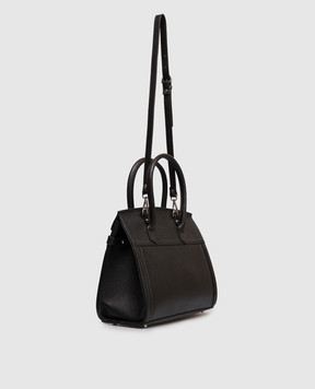 Gianni Notaro Black leather satchel bag with pendant 253DOLLARONIKEL